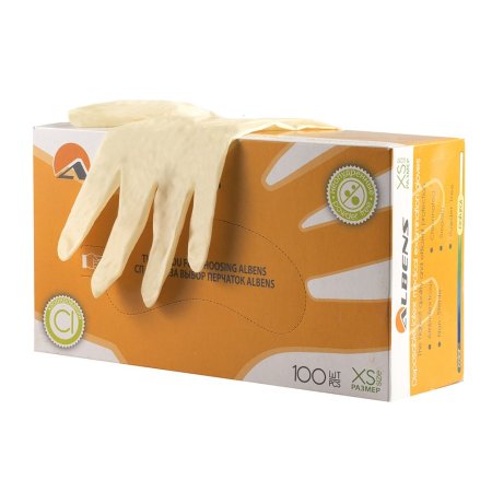 7011 Перчатки смотр. латекс. нестер.неопудрен.1хлор.гладк.натур., 100 шт/уп.