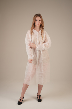 Халат медицинский на КНОПКАХ, 20 г/м2, XL (10 шт/уп; 50 шт/кор)