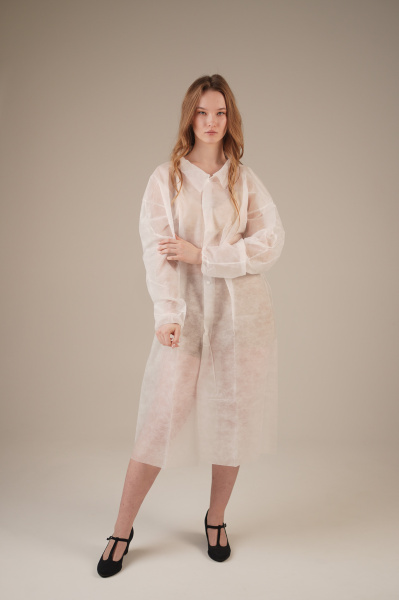 Халат медицинский на КНОПКАХ, 20 г/м2, XL (10 шт/уп; 50 шт/кор)