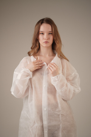 Халат медицинский на КНОПКАХ, 20 г/м2, XXL (10 шт/уп; 50 шт/кор)