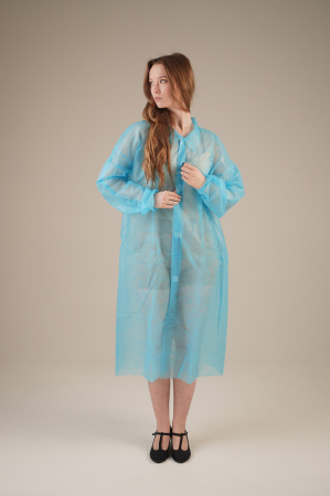 Халат медицинский на ЛИПУЧКАХ, 20 г/м2, XXL (50 шт/кор) (6541, синий)