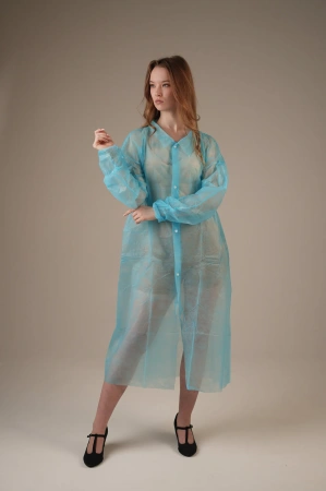 Халат медицинский на КНОПКАХ, 20 г/м2, XXL (50 шт/кор) (6503, синий)