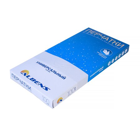 _7080 Перчатки TPE прозрачные, Albens (100 шт./уп.)