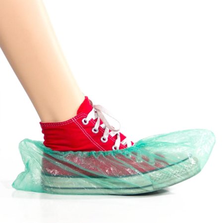 _6069 Бахилы глад Цельная резинка ЗЕЛЕНЫЕ 3,2 гр/пара  До 03.2020 г. (2 500 пар./кор.)