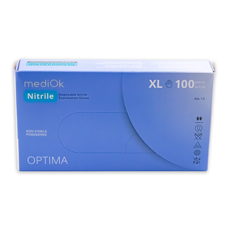 9234К Перчатки  нитриловые, неопудр. текст. на пальцах, голубые  (100 шт./уп.)