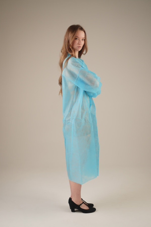 Халат медицинский на ЛИПУЧКАХ, 20 г/м2, XL (50 шт/кор) (6540, синий)