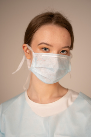 6801 Маска медиц.на завязках, 3-х сл., 50 шт./уп.