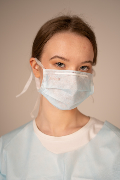 6801 Маска медиц.на завязках, 3-х сл., 50 шт./уп.